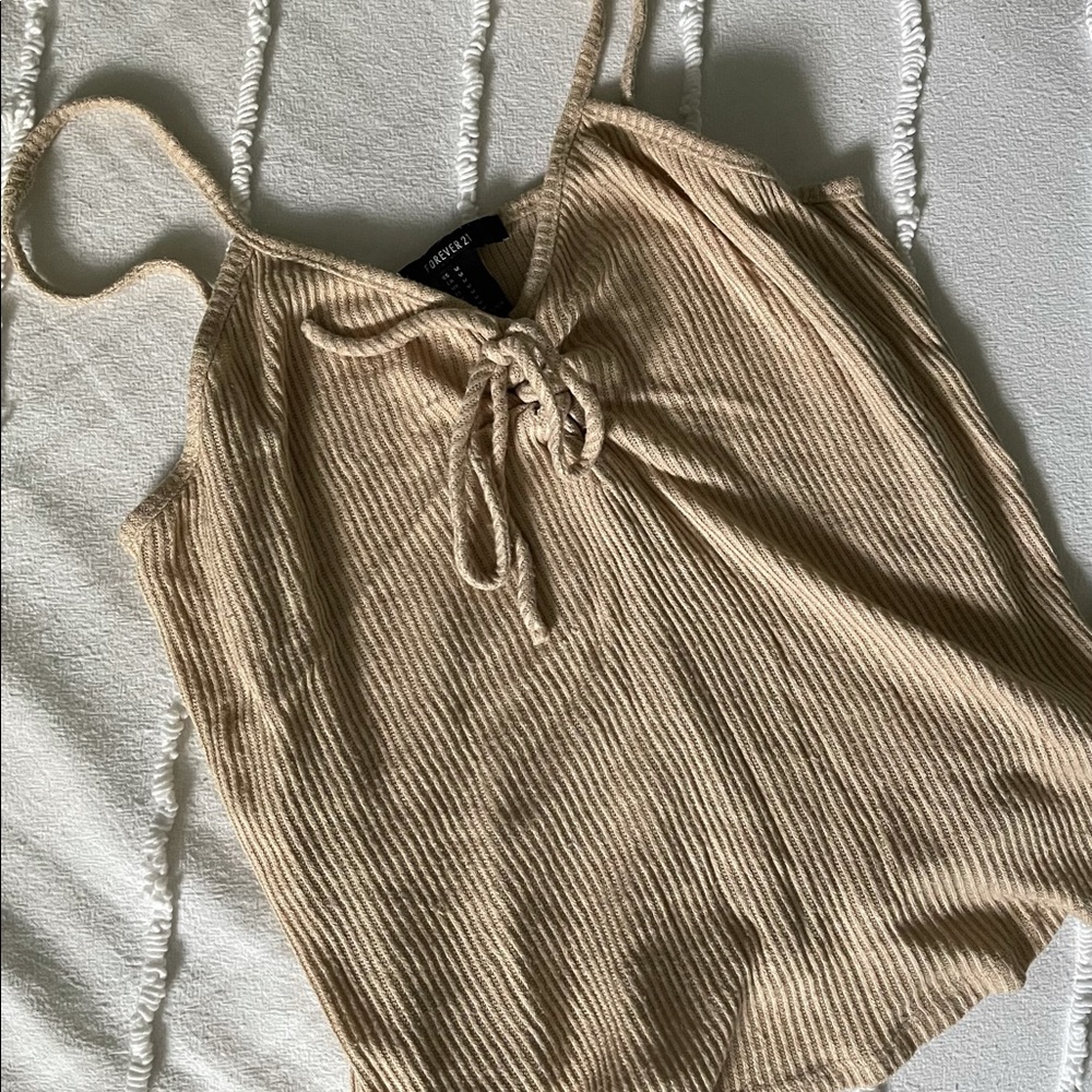 Cropped Lace-Up Tank